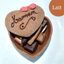 Coeur moyen brossé fête mamans Lait