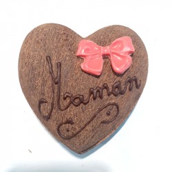 Coeur moyen brossé fête mamans Noir
