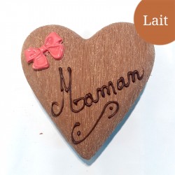 Coeur moyen brossé fête mamans Noir