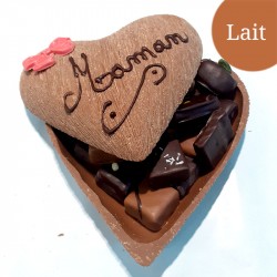 Coeur Grand brossé fête mamans Lait
